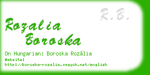 rozalia boroska business card